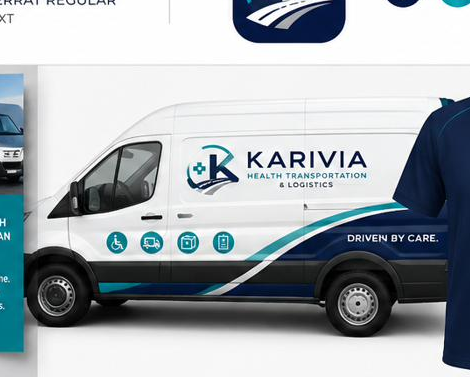 Karivia branded medical transport van