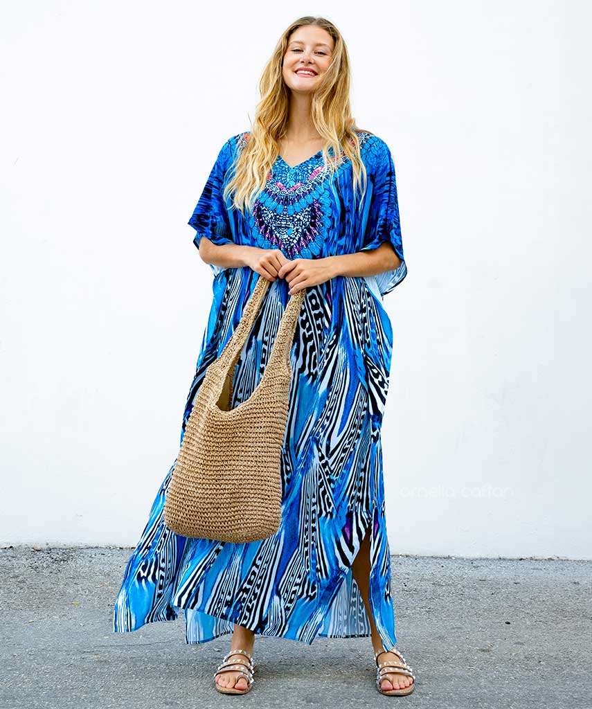 Isla | Dames Luchtige Boho Kaftan Zomerjurk | Maxi