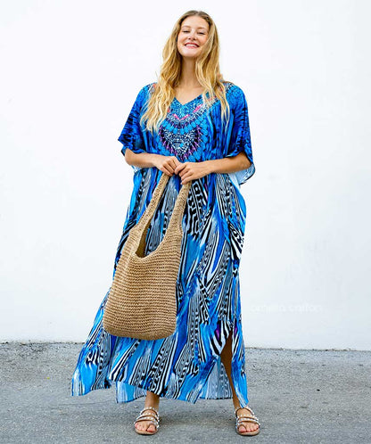 Isla | Dames Luchtige Boho Kaftan Zomerjurk | Maxi