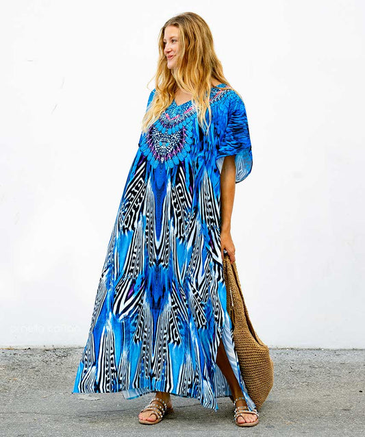 Isla | Dames Luchtige Boho Kaftan Zomerjurk | Maxi