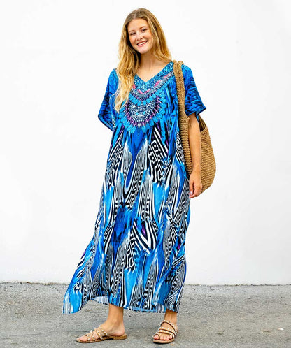 Isla | Dames Luchtige Boho Kaftan Zomerjurk | Maxi