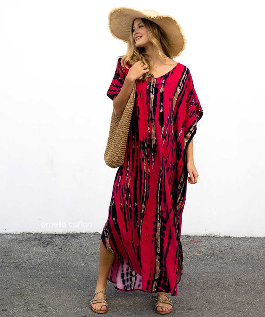 Rosa | Dames Luchtige Boho Kaftan Zomerjurk | Maxi