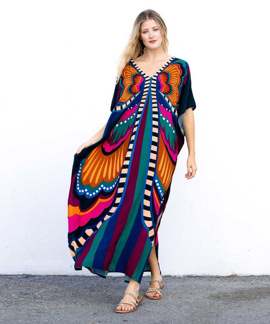 Leona | Dames Luchtige Boho Kaftan Zomerjurk | Maxi